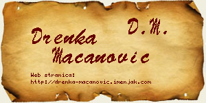 Drenka Macanović vizit kartica